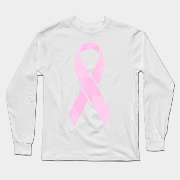 Pink Cancer Ribbon Long Sleeve T-Shirt by Reeseworks